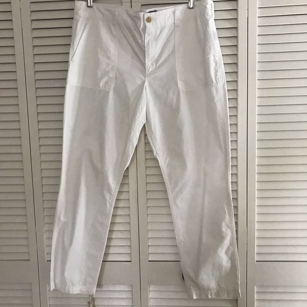 Lauren, Ralph Lauren White Cotton Pants, Size 14